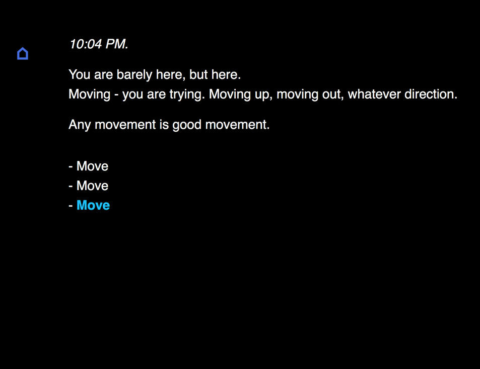 Permanent Transition, Screenshot 1: Crying